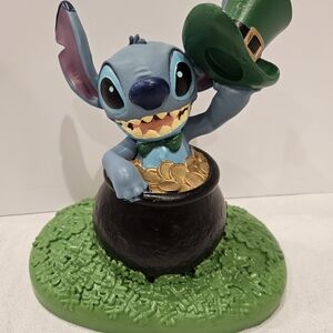 Disney Blue Stitch with Green Hat and Gold Coins Figurine
